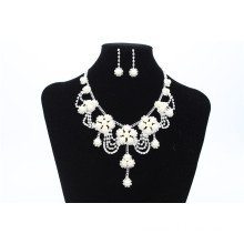 Hochzeitsfest Bling Perlen Halskette mit Ohrring Modelle